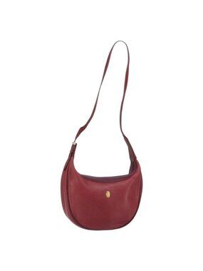 Authentic CARTIER Must Line Shoulder Bag Leather Bordeaux Gold